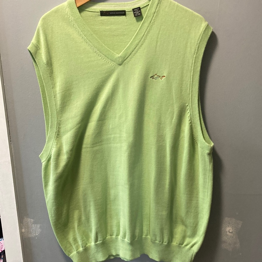 Greg Norman light green vest